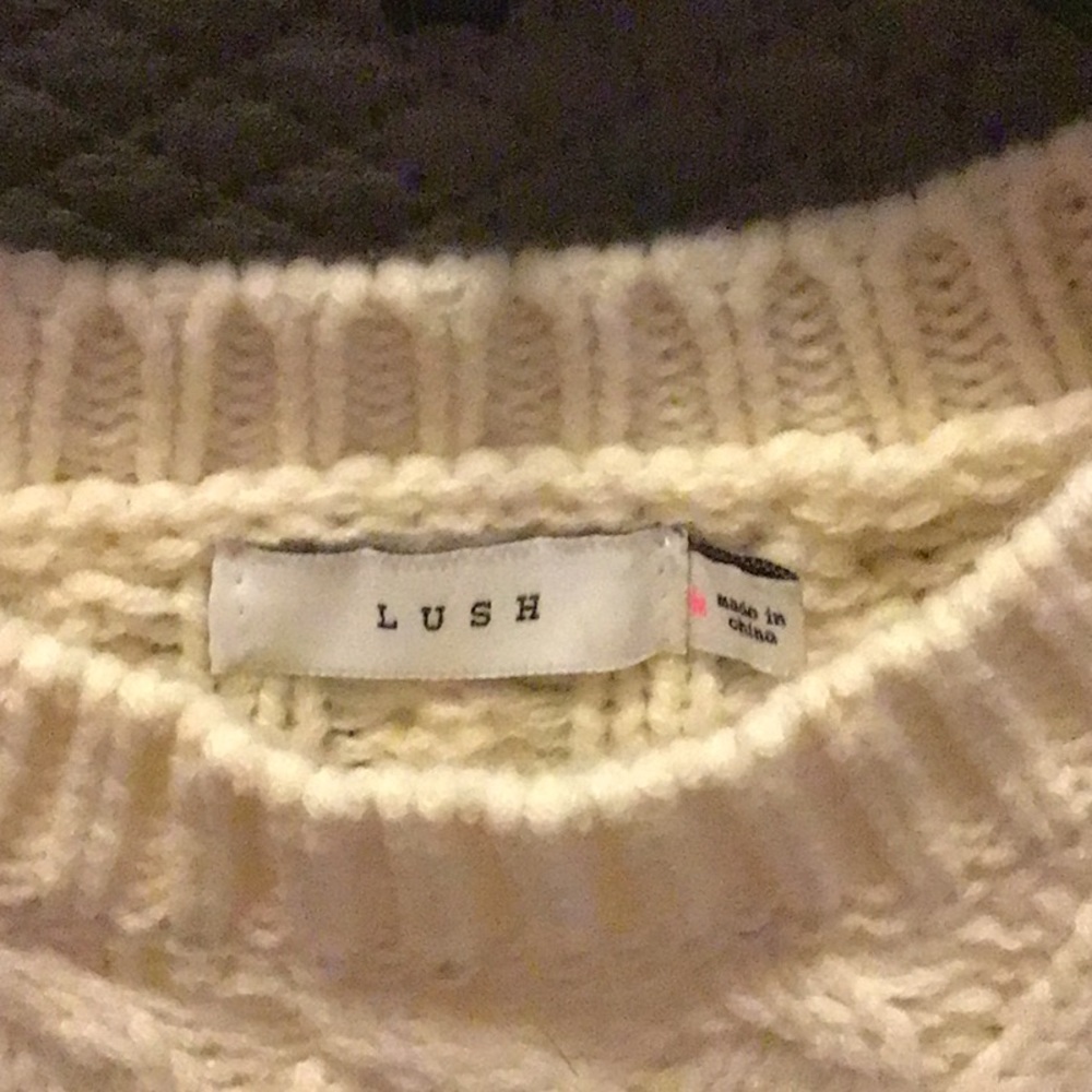 Cable Knit Cream Sweater - Picture 2 of 5